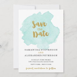 Golden und Aquamarin Blush Save the Date