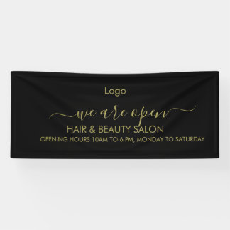 Golden und Black Beauty Salon Banner