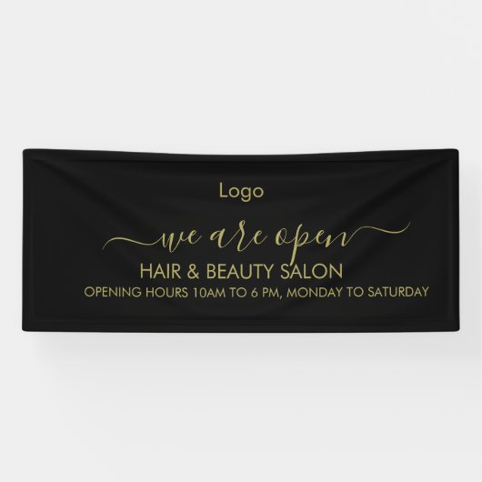 Golden und Black Beauty Salon Banner (Horizontal)
