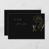 Golden und Black Beauty Salon Geschenkgutschein (Vorne/Hinten)