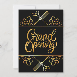 Golden und Black Beauty Salon Grand Opening Einladung
