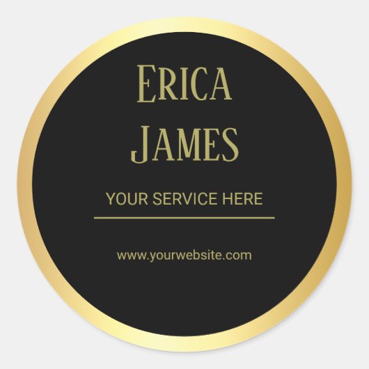 Golden und Black Beauty Salon Runder Aufkleber (Vorderseite)