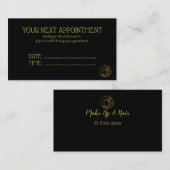 Golden und Black Beauty Salon Terminkarte (Vorne/Hinten)