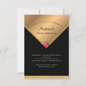 Golden und Black Birthday Einladung (Vorderseite)