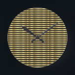 Golden und Black Elegante Streifen Große Uhr<br><div class="desc">Golden und Black Elegant Stripes,  Wall Clock von Gerson Ramos.</div>