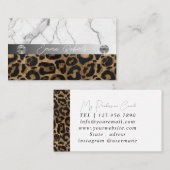 Golden und Black Glitzer Leopard Visitenkarte (Vorne/Hinten)