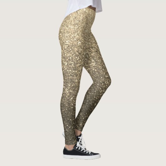 Golden und Black Glitzer Ombre Glitzern Yoga Leggings (Rechts)