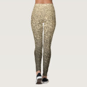 Golden und Black Glitzer Ombre Glitzern Yoga Leggings (Rückseite)
