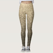 Golden und Black Glitzer Ombre Glitzern Yoga Leggings (Vorderseite)