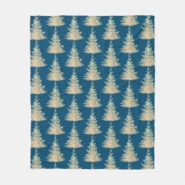 Golden und blau immergrün eleganter Winter Fleecedecke