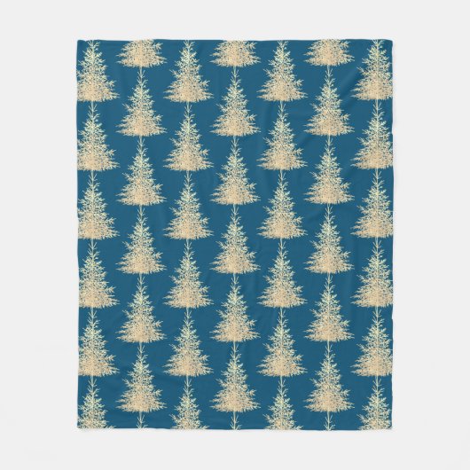 Golden und blau immergrün eleganter Winter Fleecedecke (Vorderseite)