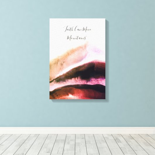 Golden und Blush Pink Grungy Mountains Leinwanddruck (Insitu (Holzboden))