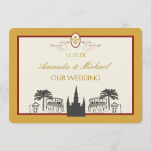 Golden und Bordeaux New Orleans Szenen Save the Da Date