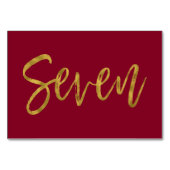 Golden und Burgund Elegante Tischnummer (Rückseite)