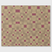 Golden und Burgundy Geometric Muster Weave Geschenkpapier (Flach)