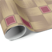 Golden und Burgundy Geometric Muster Weave Geschenkpapier (Rolleneckpunkt)
