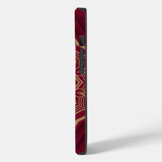 Golden und Crimson Arabesque Style Mandala Case-Mate iPhone Hülle (Rückseite / Links)