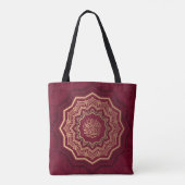 Golden und Crimson Arabesque Style Mandala Tasche (Rückseite)