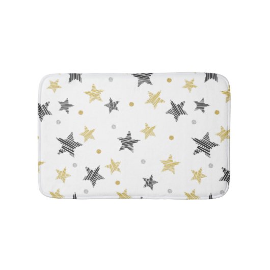 Golden und Grau Stars Badematte (Vorderseite)