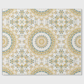 Golden und Green Geometric Mandala Pattern Geschenkpapier (Flach)