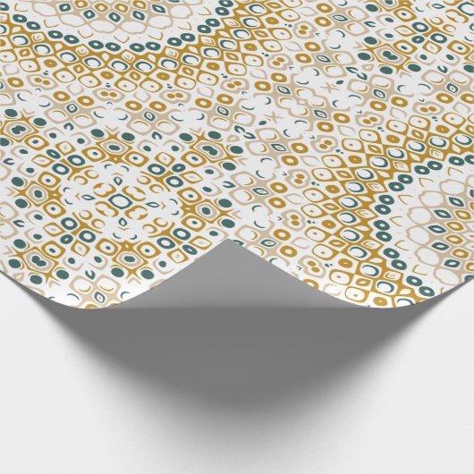 Golden und Green Geometric Mandala Pattern Geschenkpapier (Ecke)