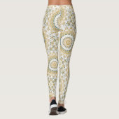 Golden und Green Geometric Mandala Pattern Leggings (Rückseite)