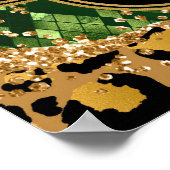 Golden und Green Safari Agate Geburtstag Willkomme Poster (Ecke)