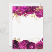 Golden und Hot Pink Blumenstrände 60. Geburtstag Einladung (Rückseite)