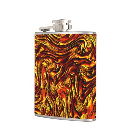 Golden und koral oder lebhafte rote Textur Flachmann (Links)