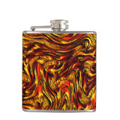 Golden und koral oder lebhafte rote Textur Flachmann (Vorderseite)