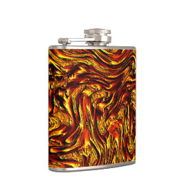 Golden und koral oder lebhafte rote Textur Flachmann