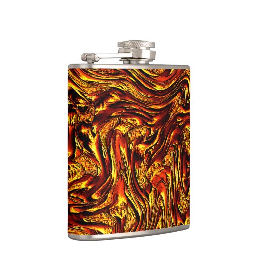 Golden und koral oder lebhafte rote Textur Flachmann (Rechts)