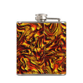 Golden und koral oder lebhafte rote Textur Flachmann (Rückseite)