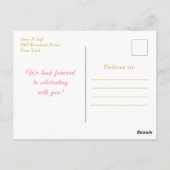 Golden und Rosa Schneeflocken Geburtstagsparty Postkarte (Rückseite)