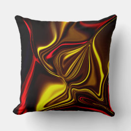 Golden und rot gebogene Striche mit dunklen Teilen Kissen