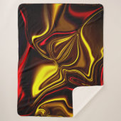 Golden und rot gebogene Striche mit dunklen Teilen Sherpadecke (Vorderseite)