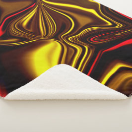 Golden und rot gebogene Striche mit dunklen Teilen Sherpadecke