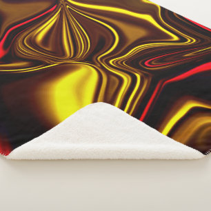Golden und rot gebogene Striche mit dunklen Teilen Sherpadecke