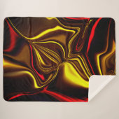 Golden und rot gebogene Striche mit dunklen Teilen Sherpadecke (Vorderseite (Horizontal))