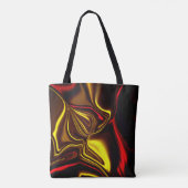 Golden und rot gebogene Striche mit dunklen Teilen Tasche (Rückseite)