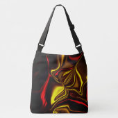 Golden und rot gebogene Striche mit dunklen Teilen Tragetaschen Mit Langen Trägern (Vorderseite)