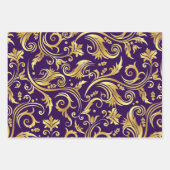 Golden und Royal Lila Scroll Geschenkpapier Set (Vorderseite 2)