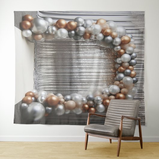 Golden und Silver Balloon Arch Hanging Wandteppich (Beispiel (Horizontal))