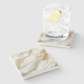 Golden und Weiß Marmor Kunst, Dichtung und Musik Steinuntersetzer (Seitenansicht)