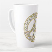 Golden und White Celtic Peace Sign Milchtasse (Linke Ecke)