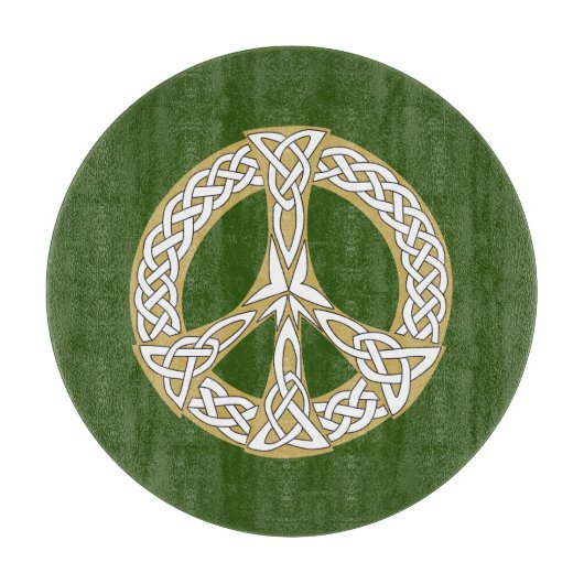 Golden und White Celtic Peace Sign Schneidebrett (Vorderseite)