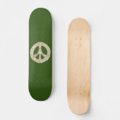 Golden und White Celtic Peace Sign Skateboard (Vorderseite)