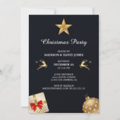 Golden und White Christmas Decor Einladung (Vorderseite)