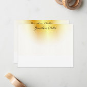 Golden und White Elegant Calligraphierter Skriptte Mitteilungskarte (Vorderseite/Rückseite Beispiel)