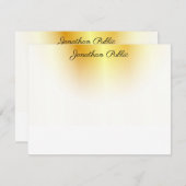 Golden und White Elegant Calligraphierter Skriptte Mitteilungskarte (Vorne/Hinten)